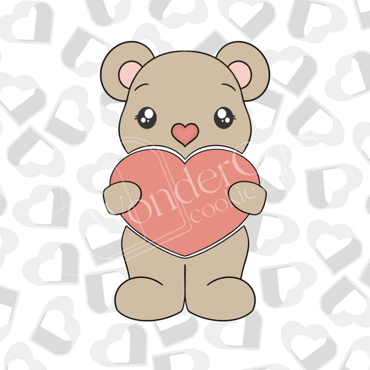 Valentine Boy Bear-Set of 3 Cookie Cutter