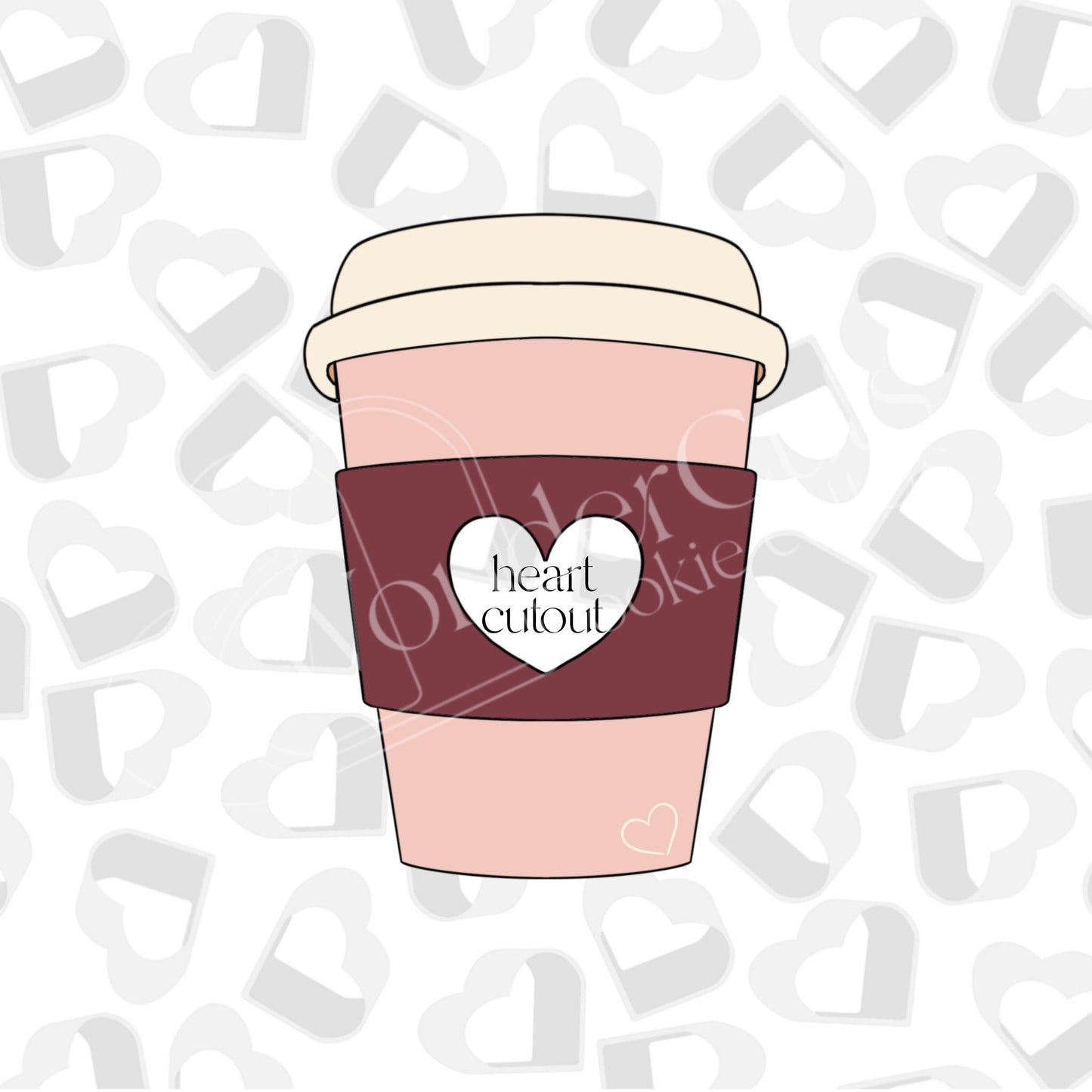 Coffee Cup with Heart cutout-Cookie Cutter