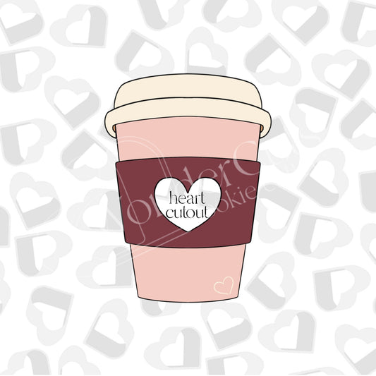 Coffee Cup with Heart cutout-Cookie Cutter