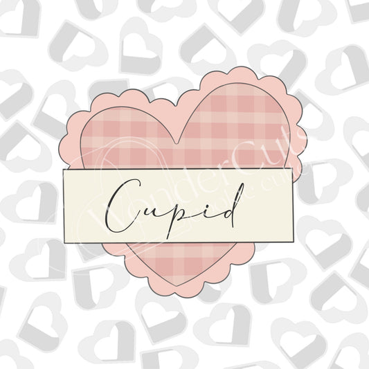 Scalloped Wonky Heart -Name Plaque- Cookie Cutter