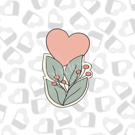 Blooming Heart -Cookie Cutter