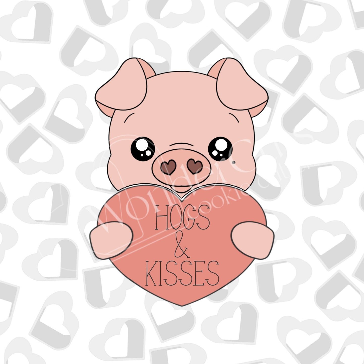 Valentine Pig Heart- Set of 2 Cookie Cutter