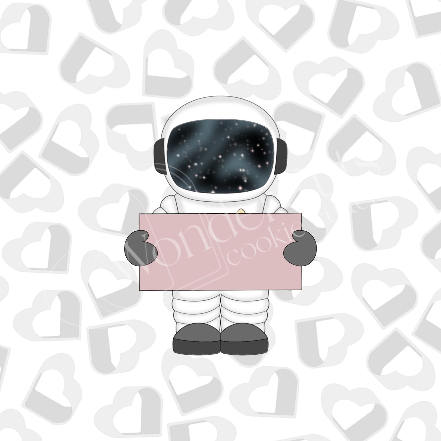 Astronaut Holding Plaque Cookie Cutter