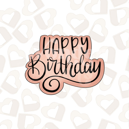 Happy Birthday Plaque Cookie Cutter