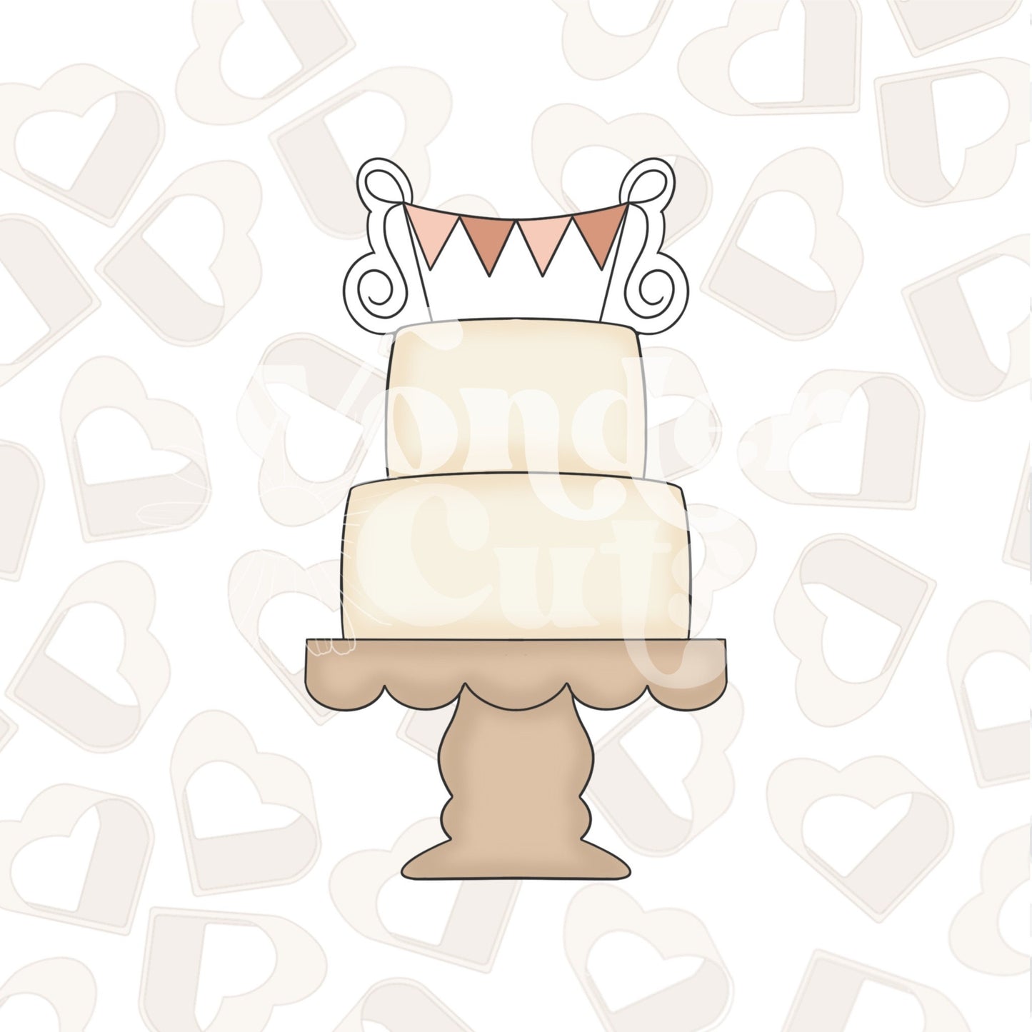 Tiered Cake with Banner Cookie Cutter