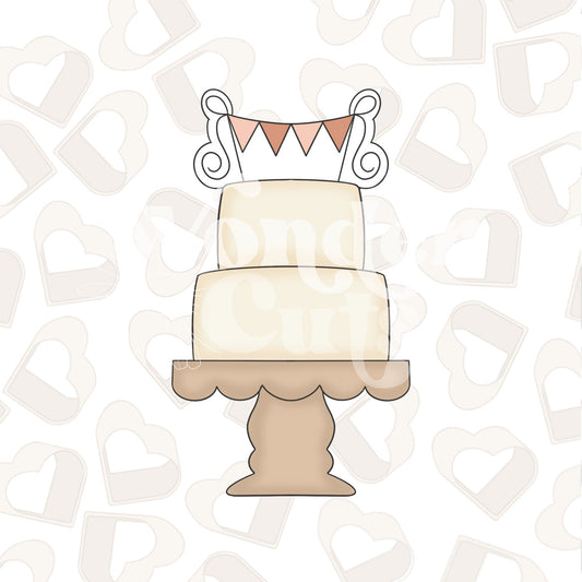 Tiered Cake with Banner Cookie Cutter