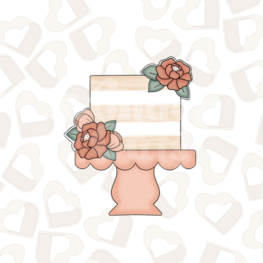 Floral Birthday Cake Cookie Cutter