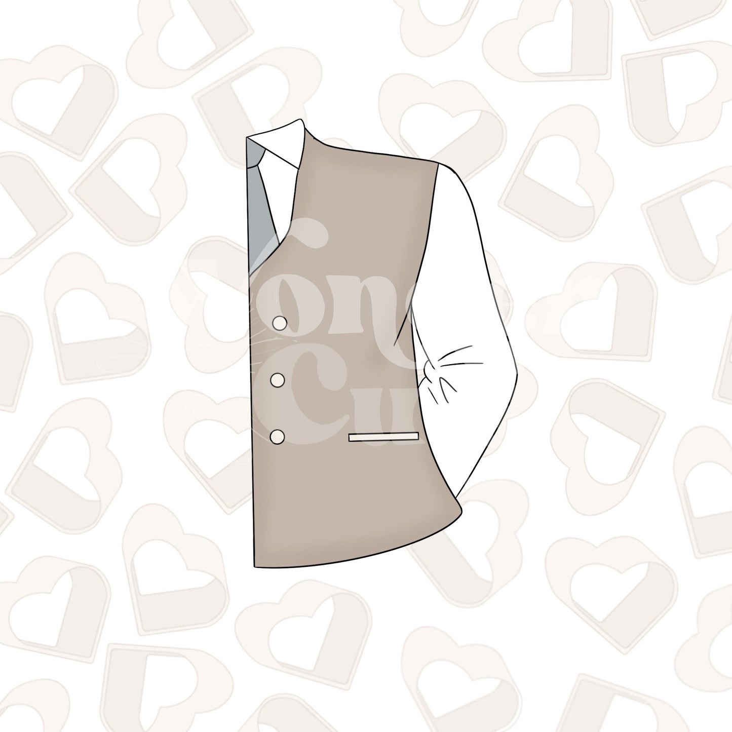 Half Tuxedo- Wedding- Cookie Cutter