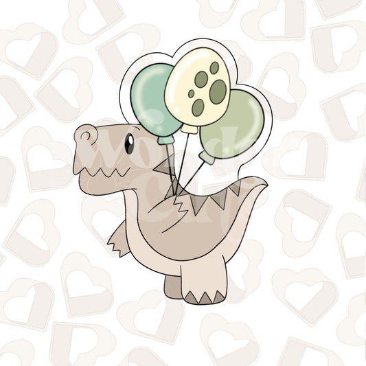 Balloon T-rex Dinosaur Cookie Cutter