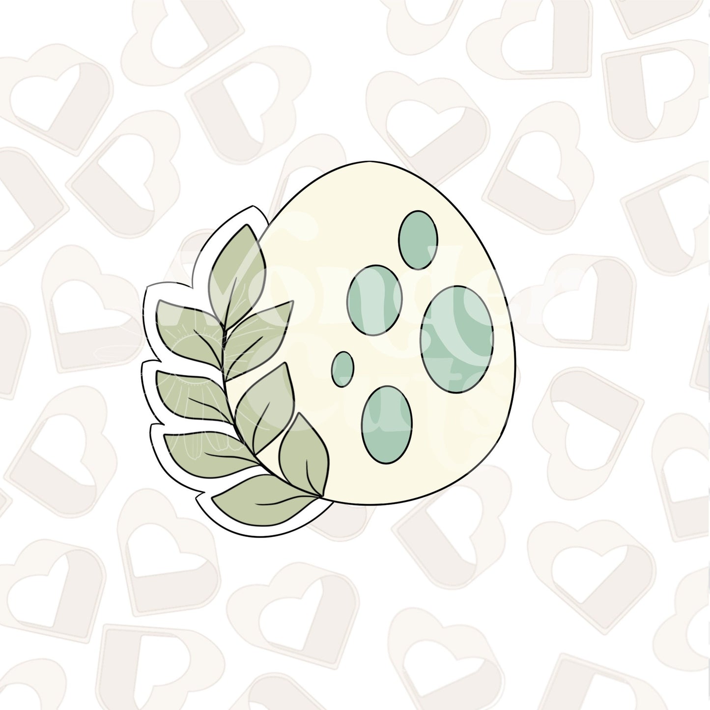 Greenery Dinosaur Egg Cookie Cutter