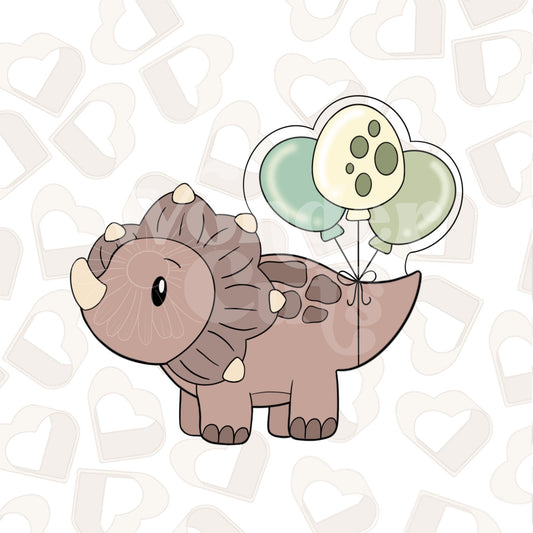 Balloon Triceratops Dinosaur Cookie Cutter