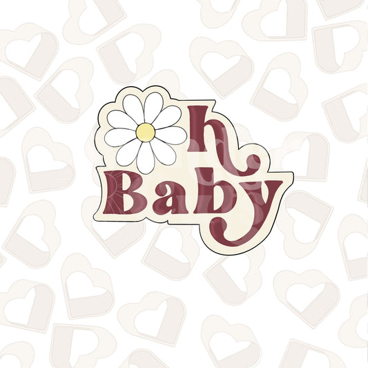 Oh Baby Daisy Plaque Cookie Cutter