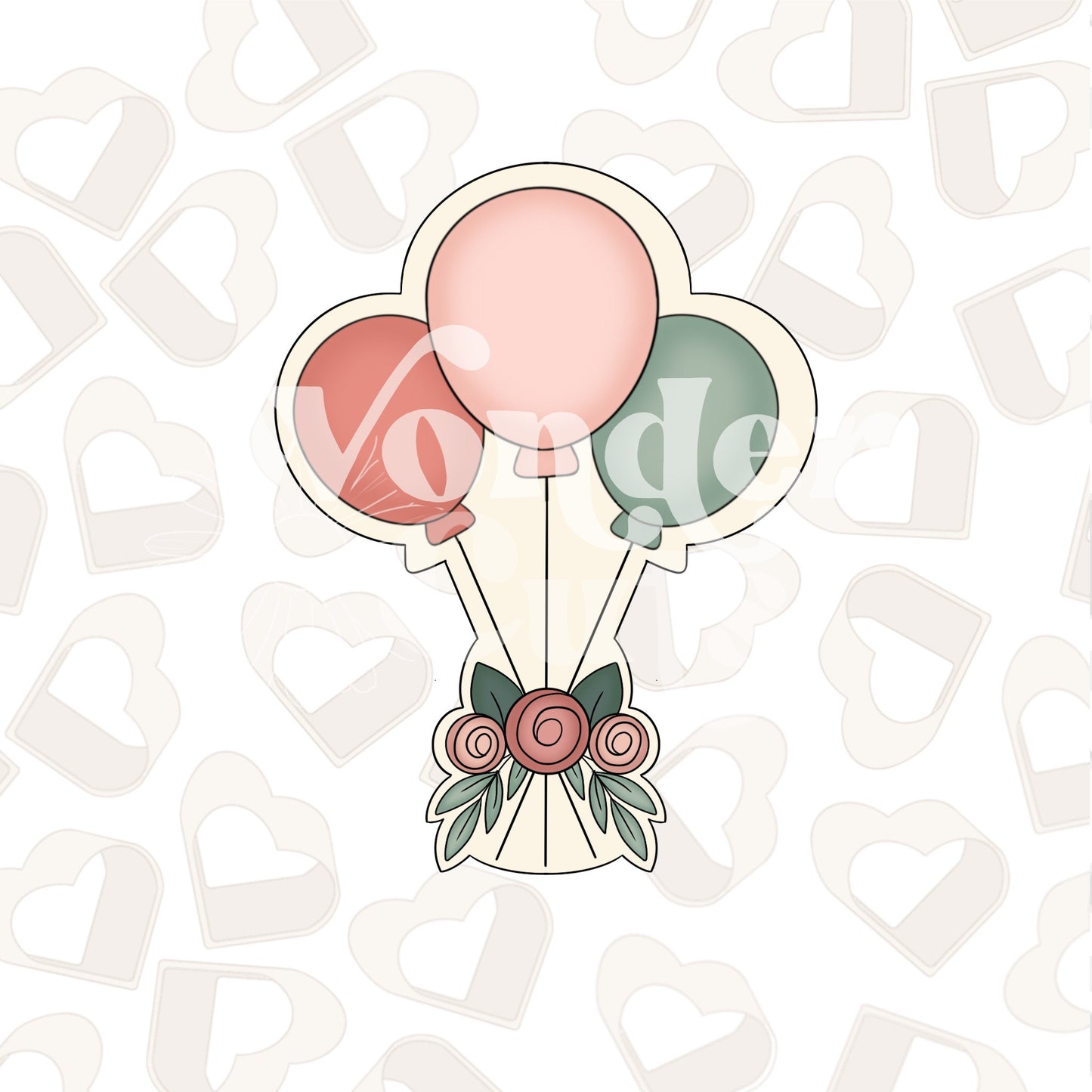 Floral Balloon Bundle Cookie Cutter