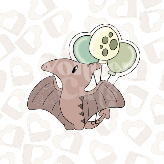 Balloon Pterodactyl Dinosaur Cookie Cutter