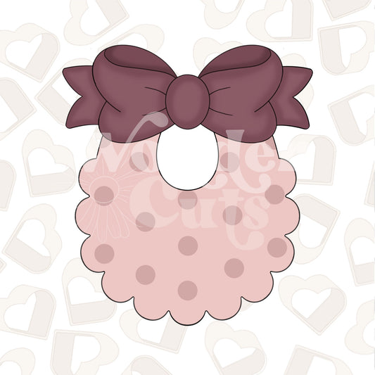 Scalloped Baby Bib with Bow Cookie Cutter