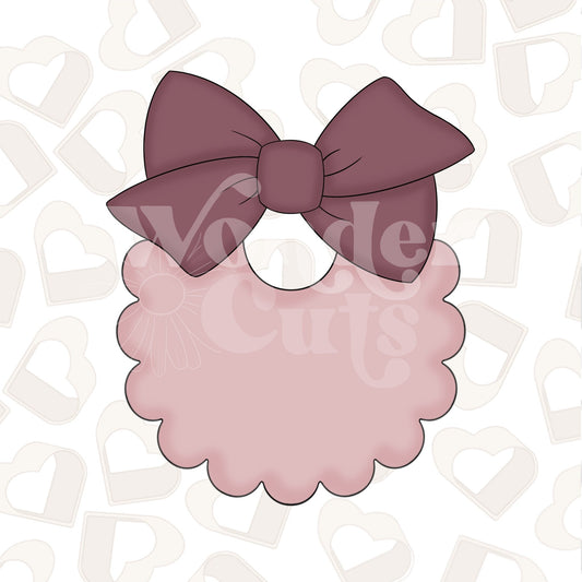 Scalloped Bib w/ Bow  2 Cookie Cutter