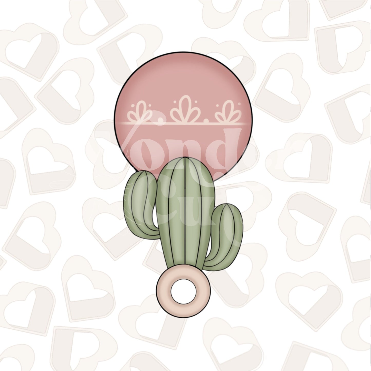 Cactus Baby Rattle Cookie Cutter
