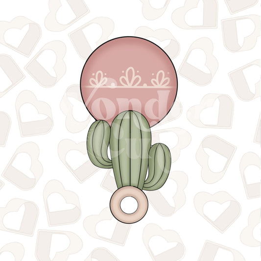 Cactus Baby Rattle Cookie Cutter