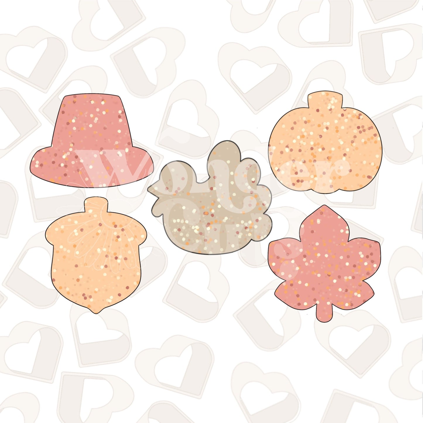 Thanksgiving Frosted Minis- Set of 5 Cookie Cutter
