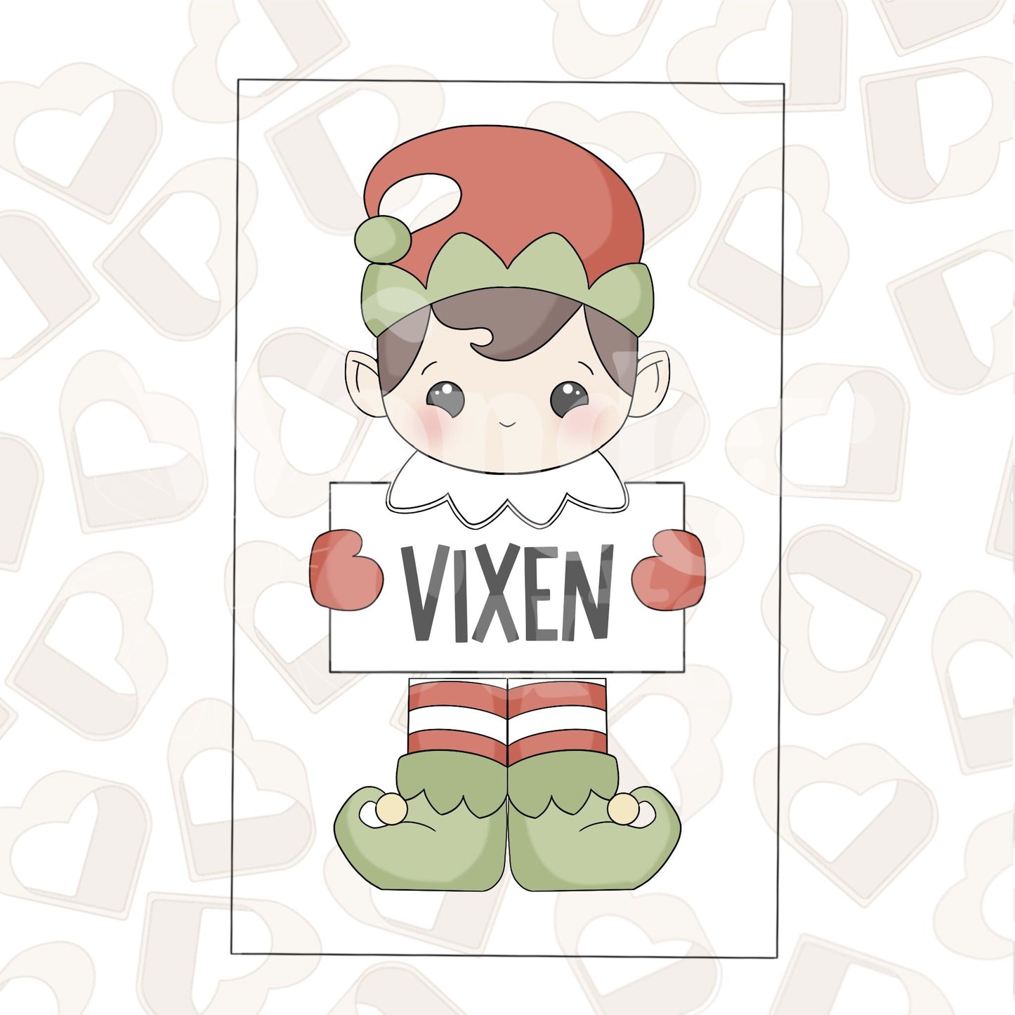 Boy Elf with Plaque Cookie Cutter