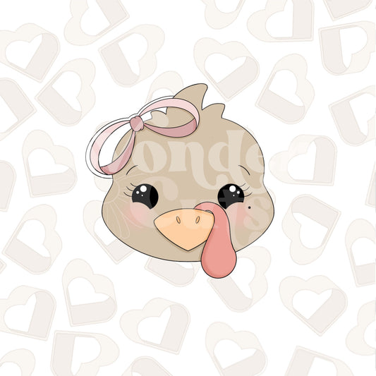 Girly Turkey Face Cookie Cutter