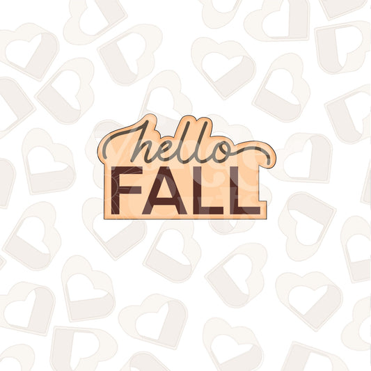 Hello Fall Plaque Cookie Cutter
