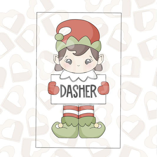 Girl Elf with Plaque Cookie Cutter