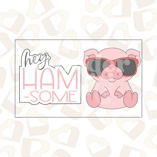Hey HAM-some Set of 2 Cookie Cutter