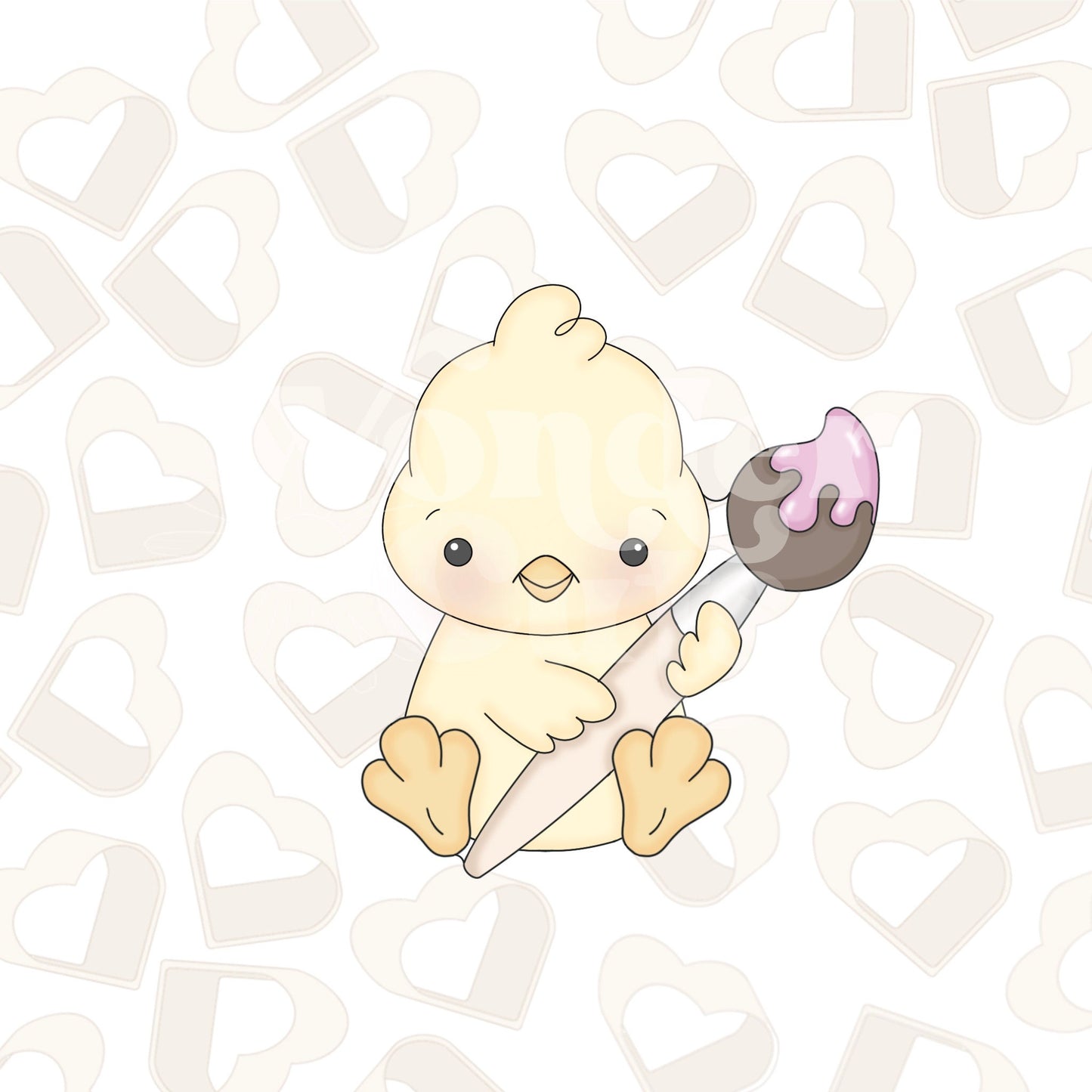 Chick Holding Paintbrush Cookie Cutter