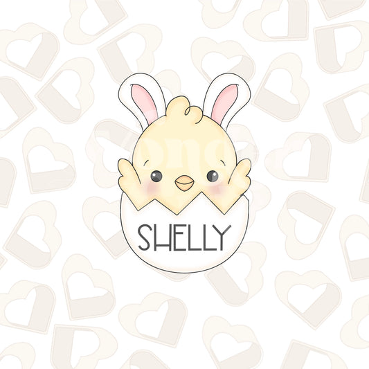 Happy Chick With Bunny Ears Cookie Cutter