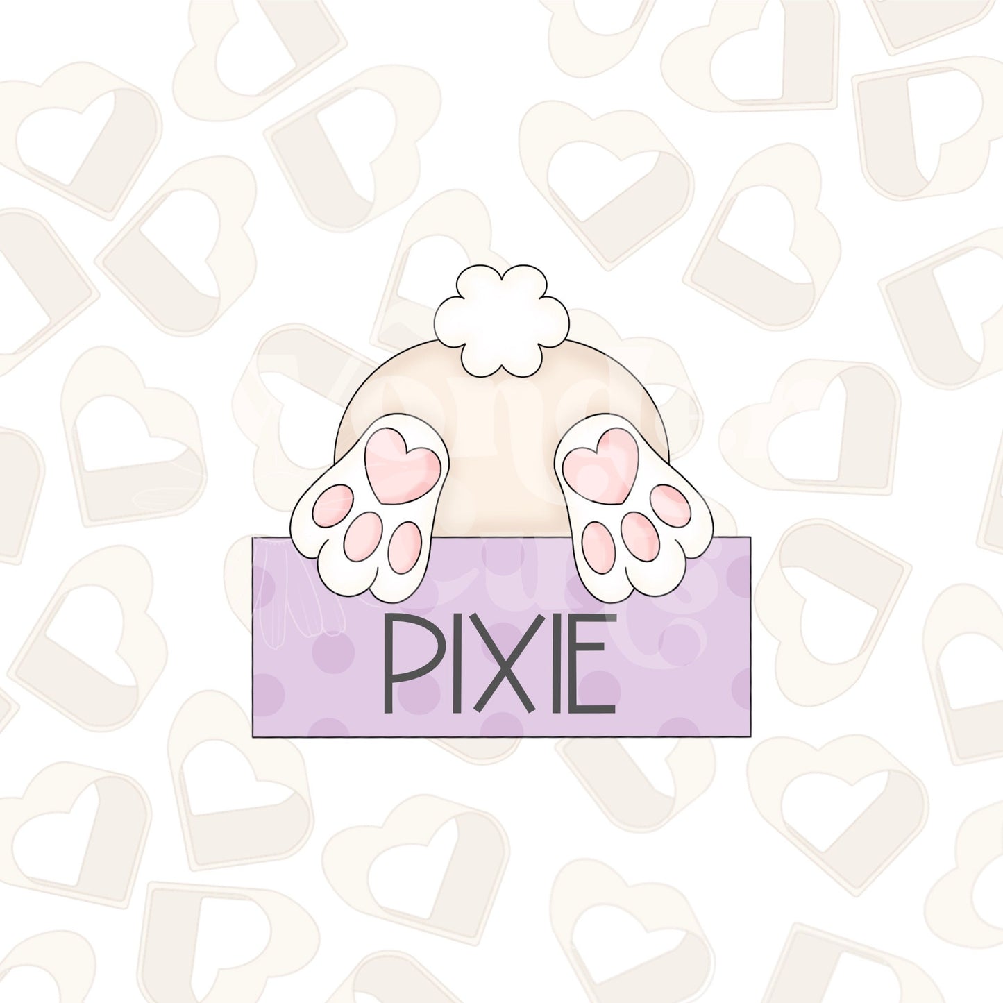 Bunny Bum Name Plaque Cookie Cutter