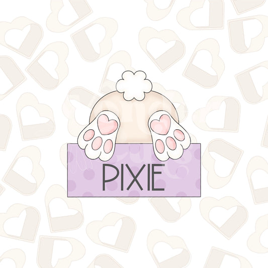 Bunny Bum Name Plaque Cookie Cutter