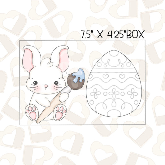 Painting Bunny with Egg Cookie Cutter
