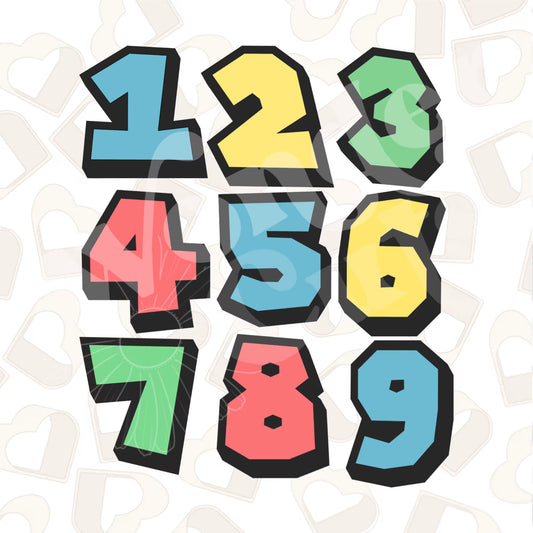 Video Game Numbers Cookie Cutters