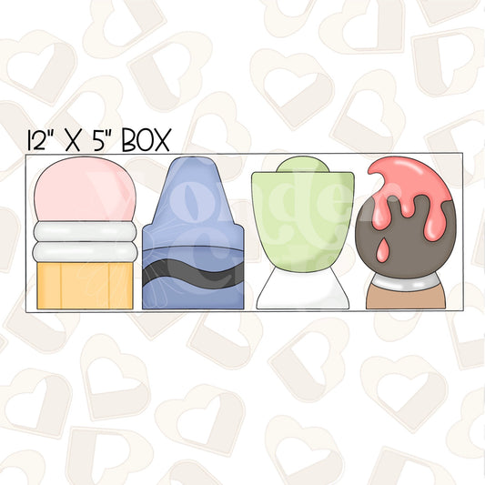 School Supplies Set of 4 Cookie Cutter