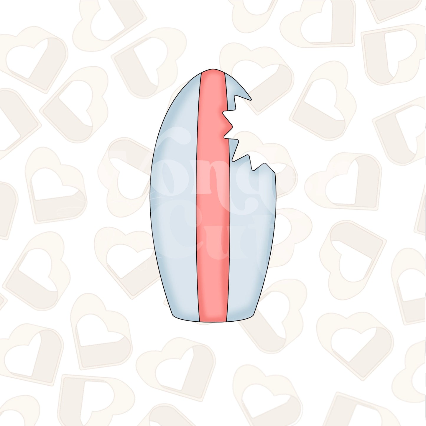 Surfboard with Bite Cookie Cutter
