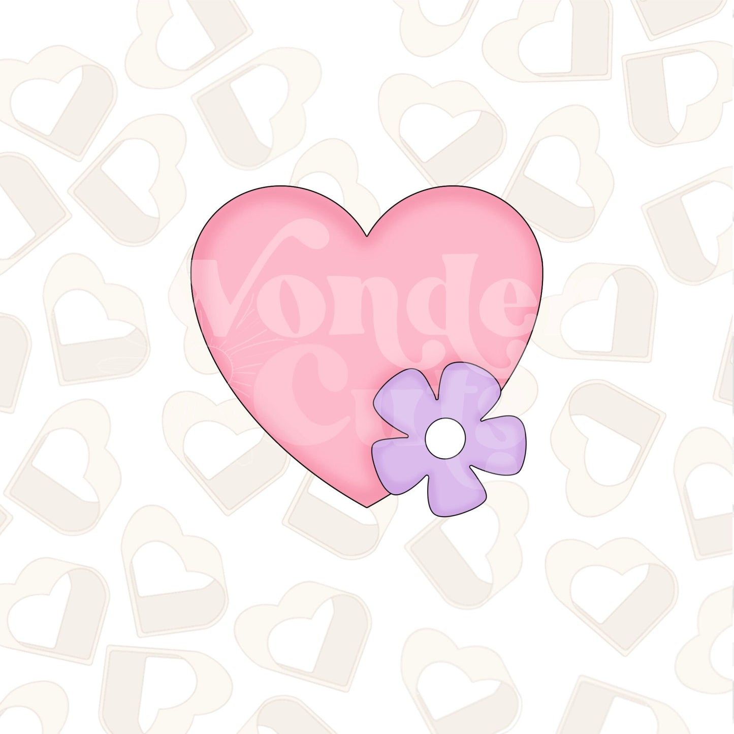 Heart with Flower Cookie Cutter