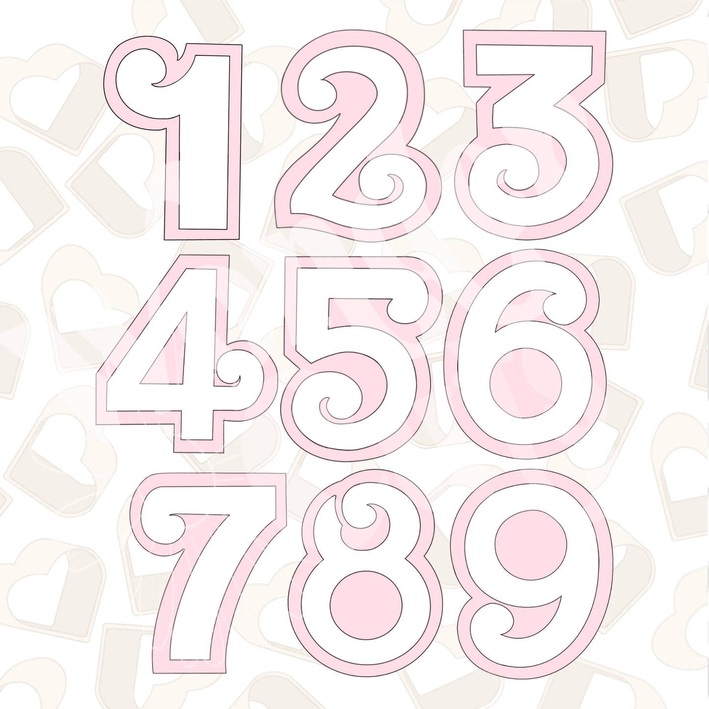 Curly Numbers Cookie Cutter