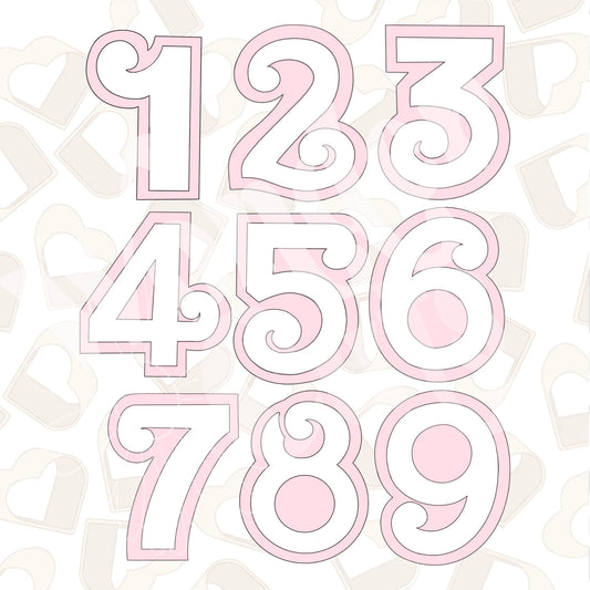 Curly Numbers Cookie Cutter