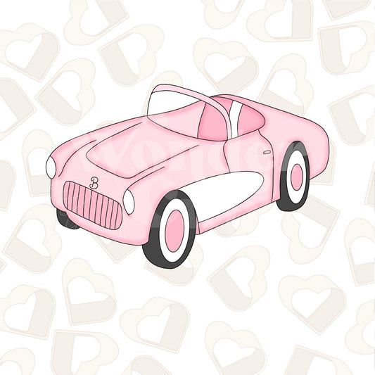 Detailed Retro Doll Car Cookie Cutter