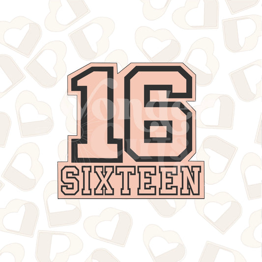 Varsity Number 16 Cookie Cutter