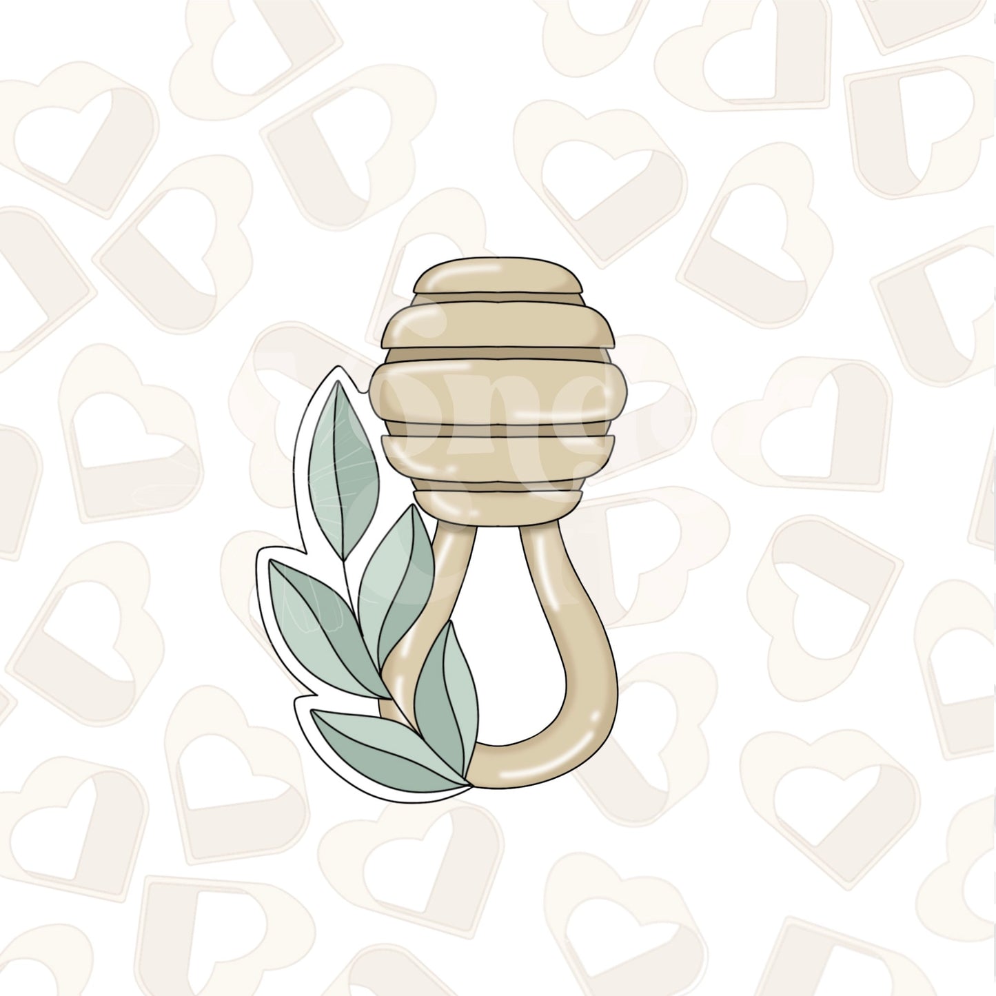 Greenery Honey Dipper Rattle Cookie Cutter