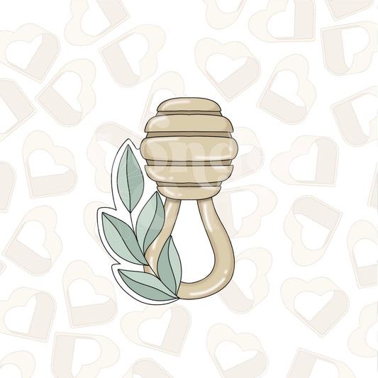Greenery Honey Dipper Rattle Cookie Cutter