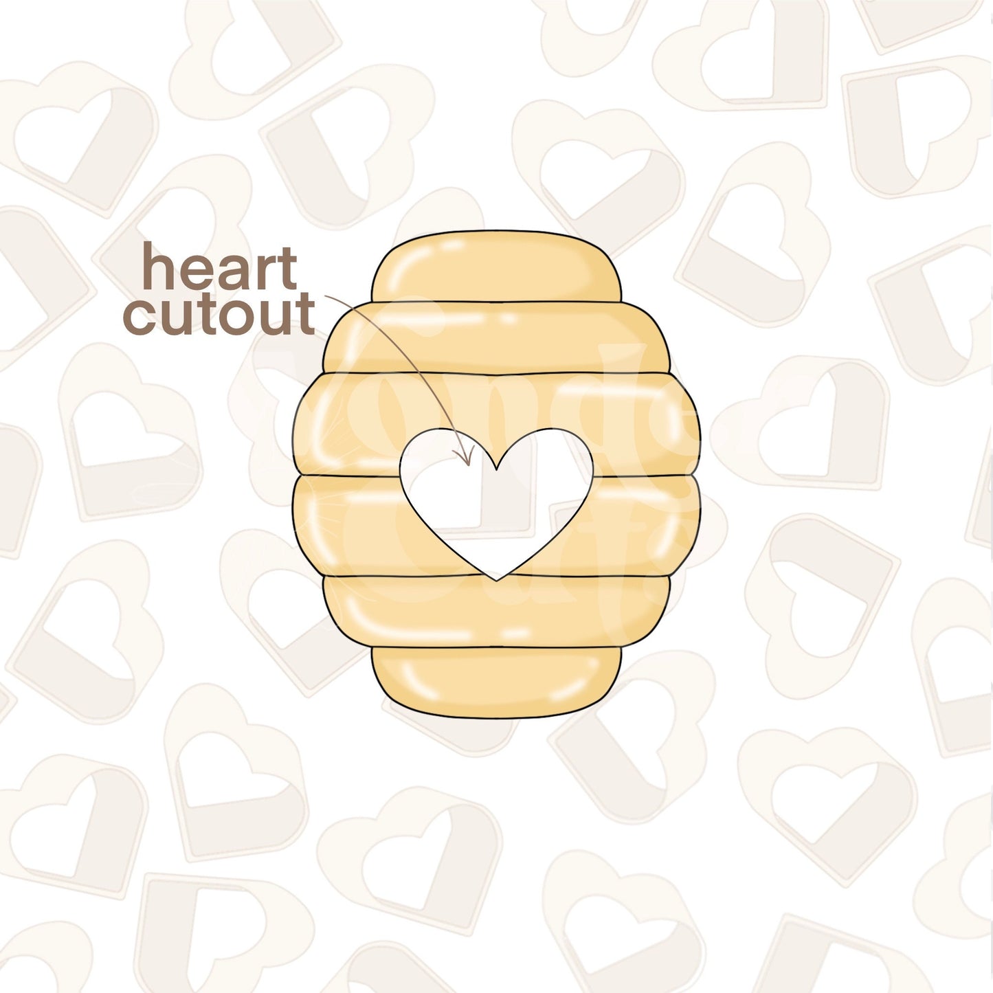 Bee Hive with Heart Cutout Cookie Cutter