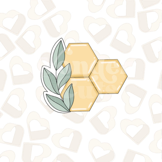 Greenery Triple Hexagon Cookie Cutter