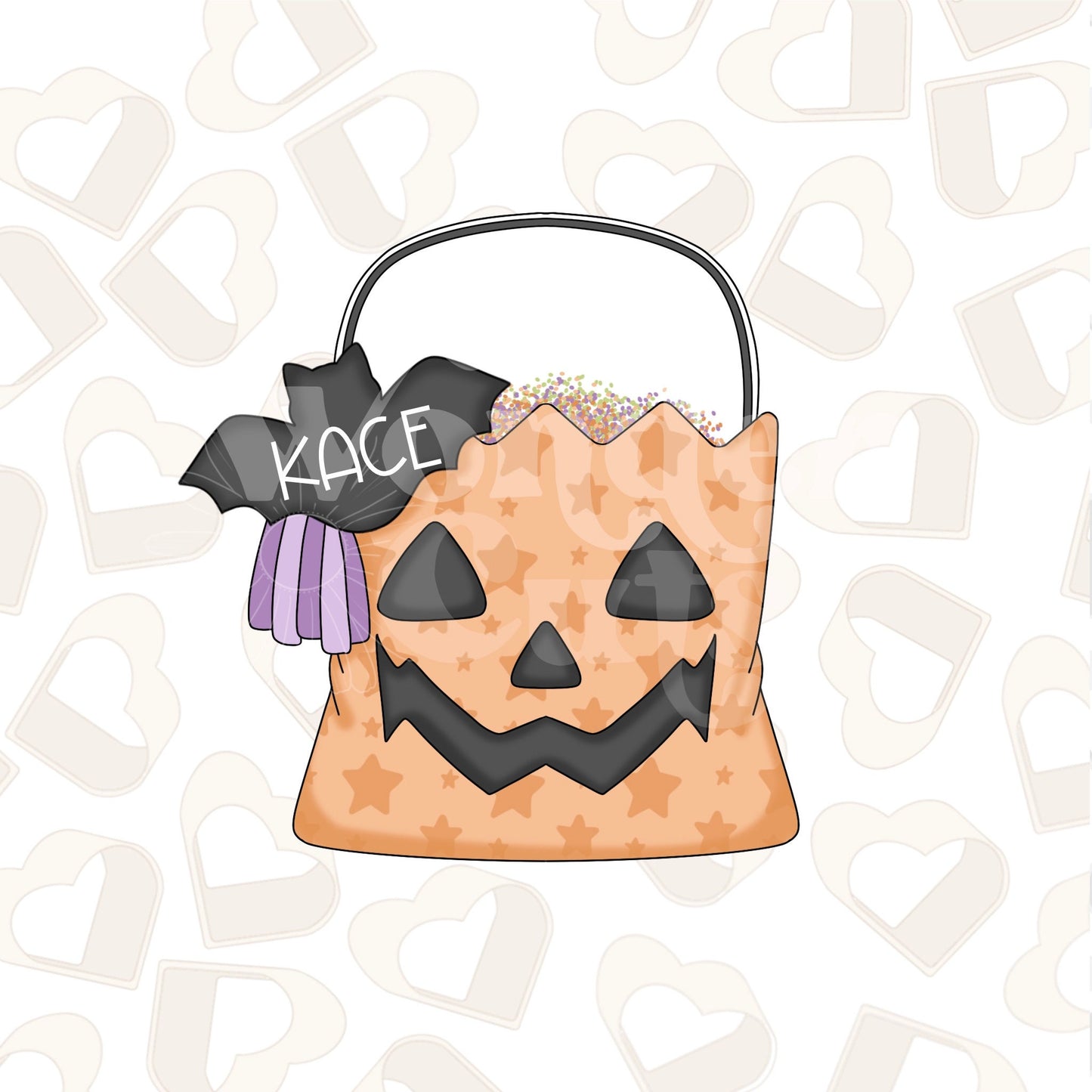 Squared Candy Bag with Bat Tag Cookie Cutter