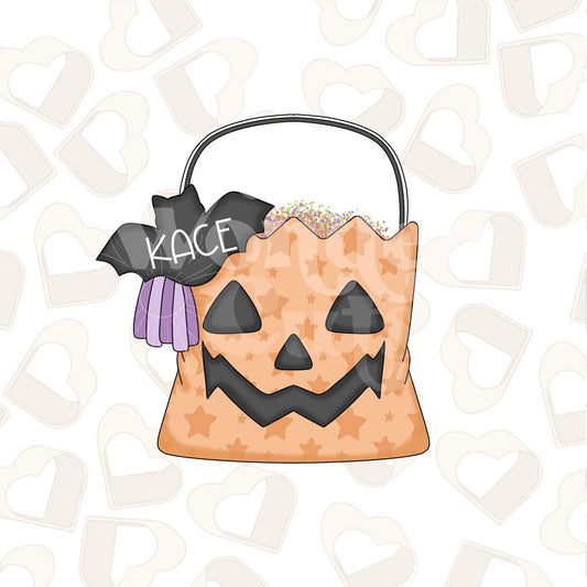 Squared Candy Bag with Bat Tag Cookie Cutter