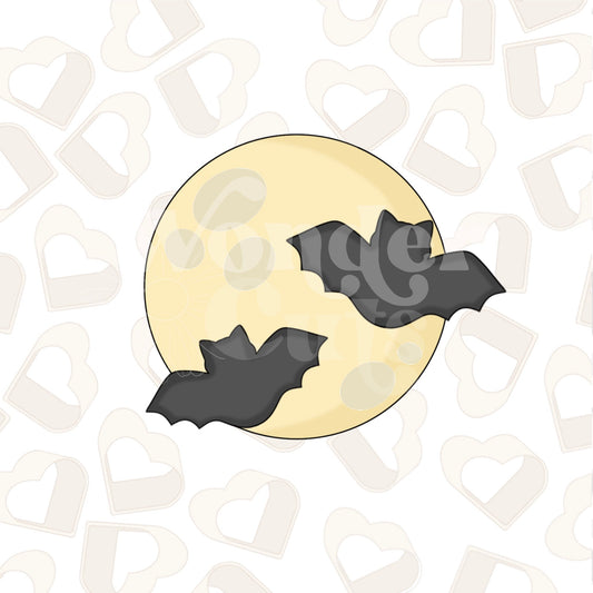 Moon With Bats Cookie Cutter