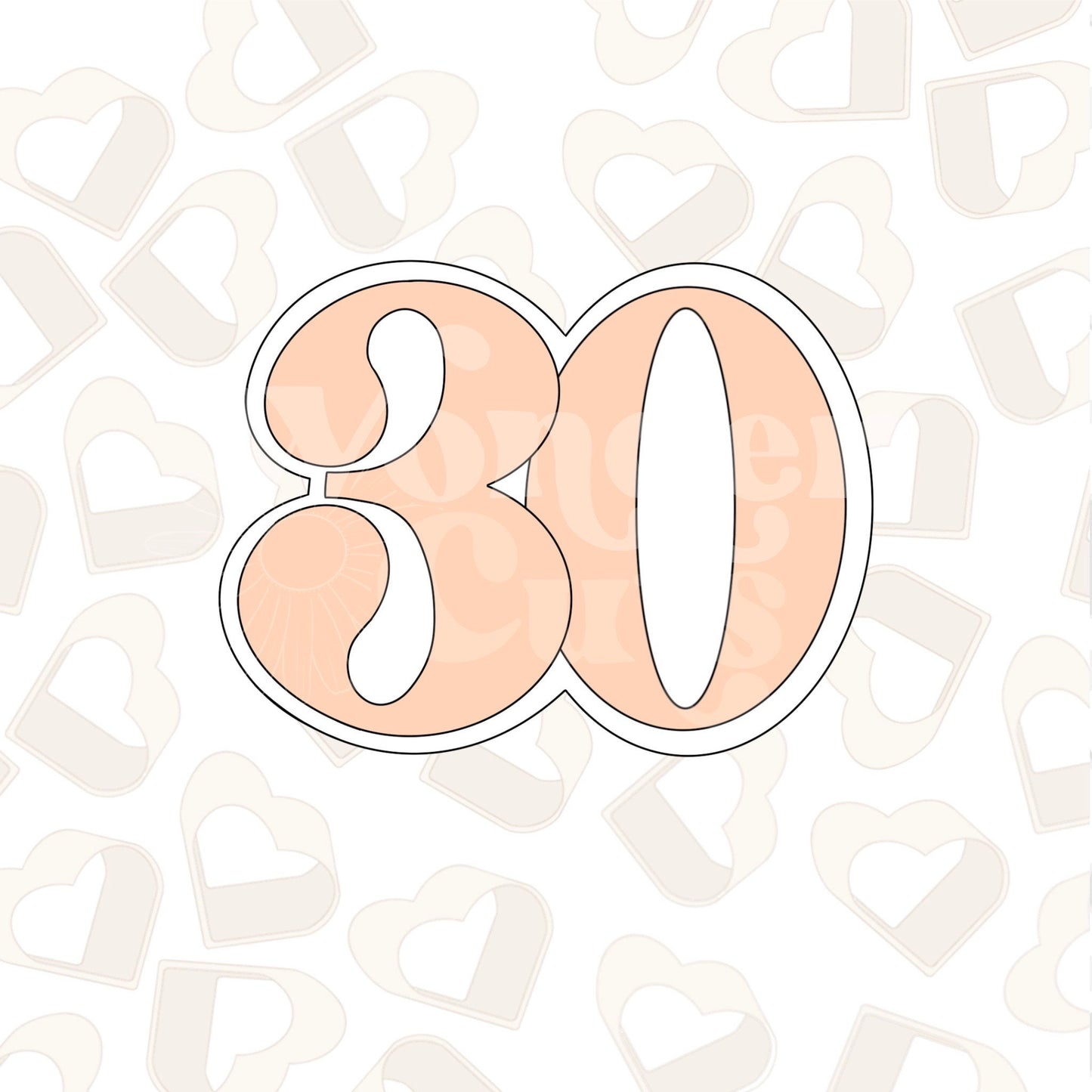 Thirty Number Cookie Cutter