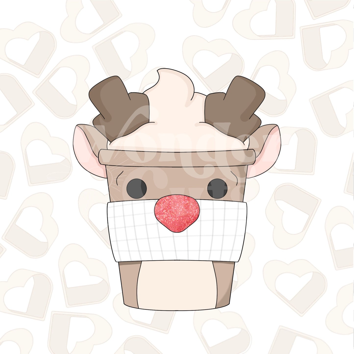 Reindeer Coffee Cup Cookie Cutter